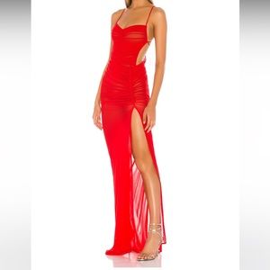 Michael Costello X Revolve Follie Gown in Red Sz XXS